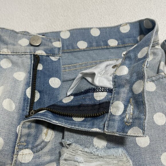 Minkpink Magnolia Boyfriend Jeans Women Size XS White Dot Hipster Rip Torn Hole - Picture 6 of 12
